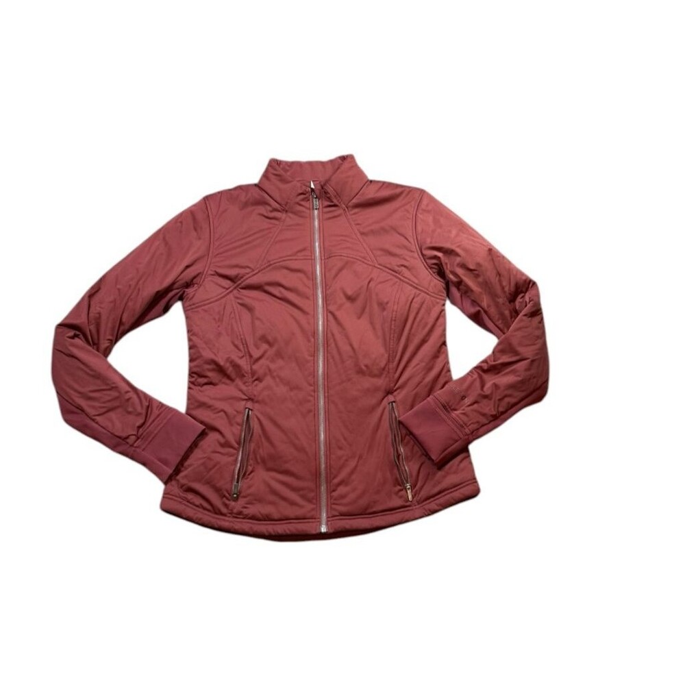 Lululemon Dynamic Movement Jacket Burgundy Womens Size 14 Full Zip Thumbholes